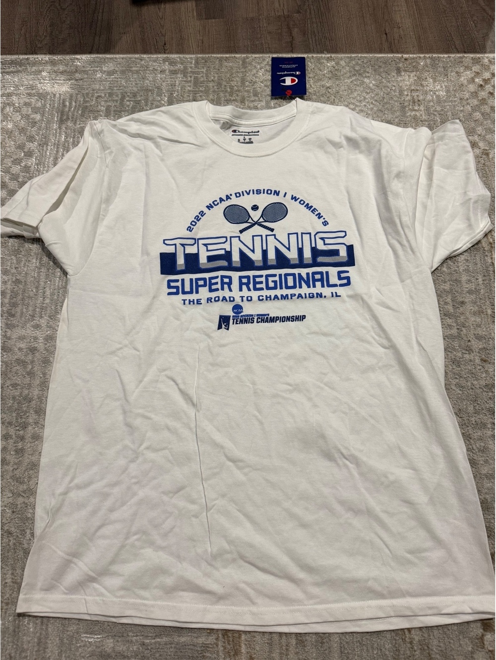 Champion Men's Tennis Super Regionals White T-Shirt Size L